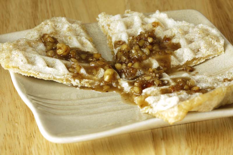 Vegan Recipes - Mochi Waffles Drizzled with Lemon-Walnut-Rice Syrup