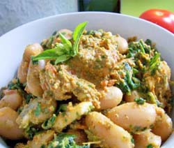 Beans with Pumpkin Seed Pesto