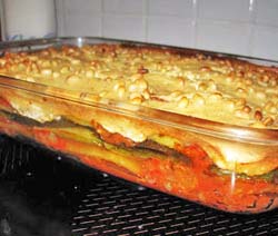 Eggplant-Potato Moussaka with Pine Nut Cream