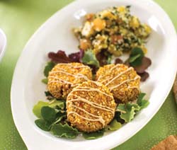 Raw Carrot Falafel with Tangy Tahini Sauce